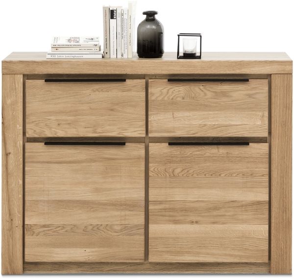 Kommode >Greta< in Eiche Dekor, Eiche teilmassiv - 108x80x40cm (BxHxT)