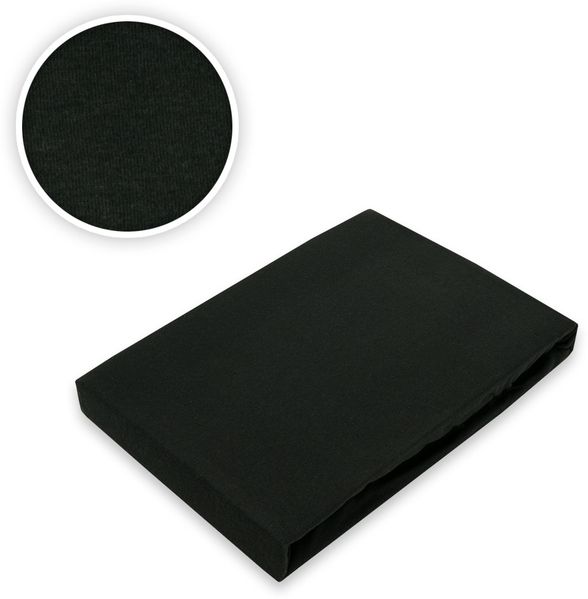Jersey Spannbettlaken in 22 verschiedenen Farben 120 x 200 cm Schwarz