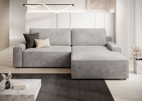 TRENDMANUFAKTUR Ecksofa Challenge, Schlafsofa mit Bettkasten, Couch in L-Form, Breite 245 cm, Recamiere beidseitig montierbar, auch in trendigem Cordstoff