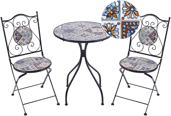 Bistro Set CIVITA Metall Schwarz