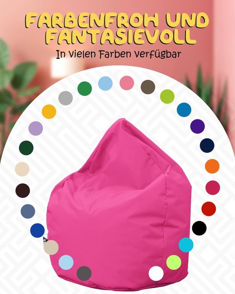 PATCH HOME Sitzsack Tropfenform – XXXL – Pink, bequemer Sitzsack aus Luxus-Polyester-Gewebe, bereits befüllt Bild 5