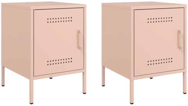 vidaXL Nachttische 2 Stk. Rosa 36x39x50,5 cm Stahl 842913