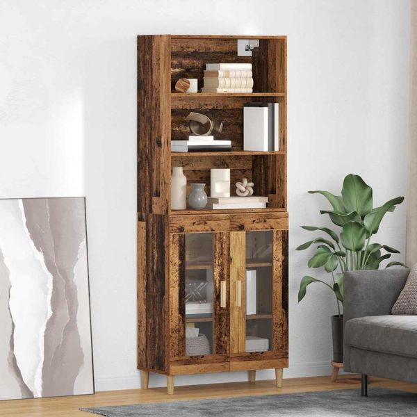 vidaXL Highboard Altholz 69,5 x 32,5 x 180 cm Holzwerkstoff 3415808