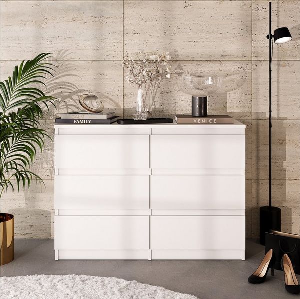 Furnica Kommode 6 Schubladen, Sideboard, Schubladenschrank Breite 100cm Höhe 71cm