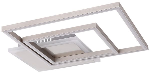 LED Deckenleuchte, rechteckig, nickel-matt, L 37 cm