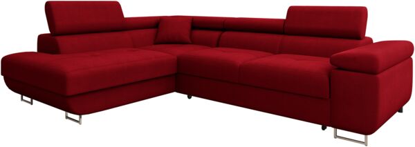 Ecksofa Torezio Premium mit Einstellbare Kopfstützen, Bettkasten und Schlaffunktion (Farbe: Venus Velvet 2926, Seite: Links)