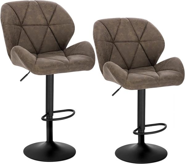 Woltu Barhocker (Set, 2 St), Tresenhocker Designer Hocker mit Rückenlehne