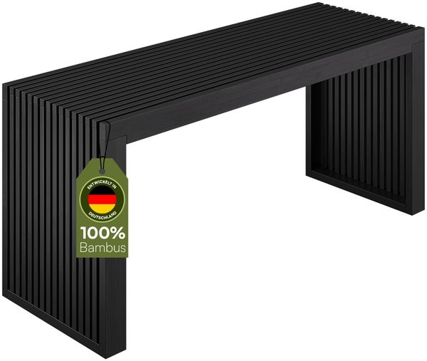 Bellamio 'Sava' Sitzbank, Bambus, schwarz, Holzbank ohne Lehne, 45x33x100 cm, bis 250 kg belastbar