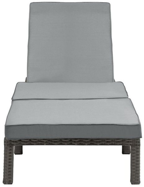 SVITA PEACH Gartenliege Sonnenliege Polsterauflage Klappbar Polyrattan Grau