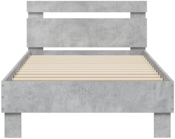 vidaXL Bettgestell mit Kopfteil Betongrau 75x190 cm Holzwerkstoff 838571 Bild 5
