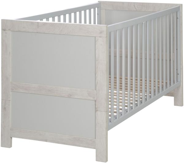 roba Gitterbett 'Mila' 70 x 140 cm - verstellbar - umbaubar - 3 Schlupfsprossen - Lichtgrau