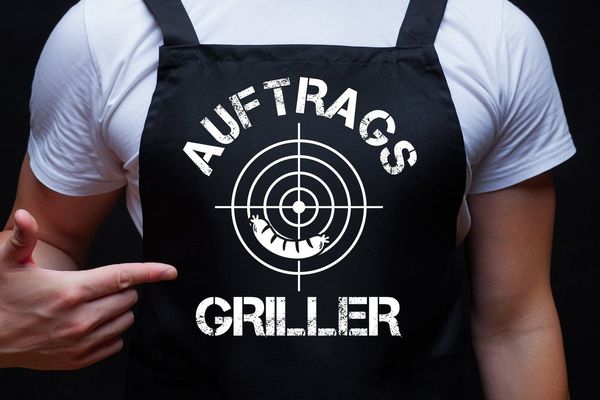 Youth Designz Grillschürze Auftrags-Griller Schürze Kochschürze für Männer, mit lustigem Spruch & Logo Aufdruck