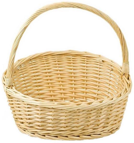 maDDma Dekokorb 1 Geschenkkorb Präsentkorb Handkorb Weidenkorb mit/ ohne Zubehör, Weide - ca. 32 x 26 x 9 / 30 cm