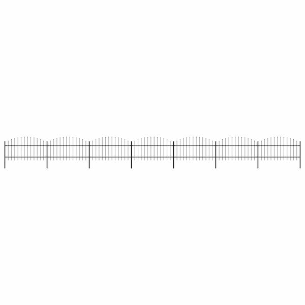vidaXL Gartenzaun mit Speerspitze Stahl 1248 x 125 cm Schwarz 277727