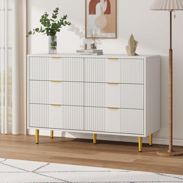 GarveeMore Kommode mit 4/ 5 / 6 Schubladen Sideboard Komodenschrank Schubladenschrank