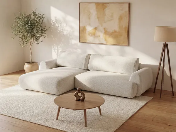 Vente-unique - MONELIA Sofa Stoff Beige - B 167 cm x H 81 cm x L 270 cm