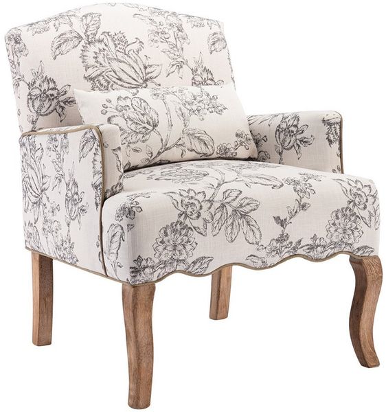 WAHSON OFFICE CHAIRS Sessel aus Leinen Retro Polstersessel mit Massivholzbeinen