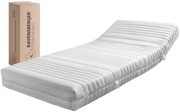 Latexmatratze Latexmatratze Komfort-NATURA Härtegrad H3 (RG.., RAVENSBERGER Matratzen, 19 cm hoch, Härtegrad H 3 (RG 80) 80x200 cm mit Baumwoll-Doppeltuch-Bezug