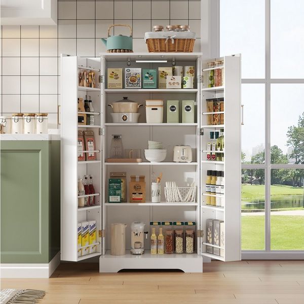 HAUSS SPOLE Highboard Küchenschrank mit LED-Sensorleuchte,Wohnzimmerschrank Vorratsschrank (1 St)
