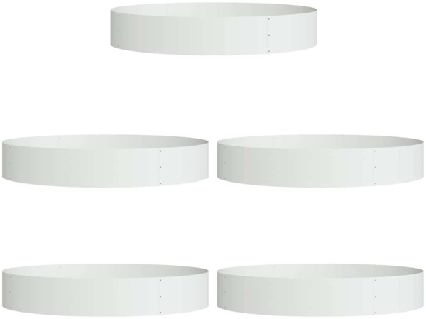vidaXL Pflanzenring 5 pcs Weiß 120 x 120 x 20 cm Kaltgewalzter Stahl 873637