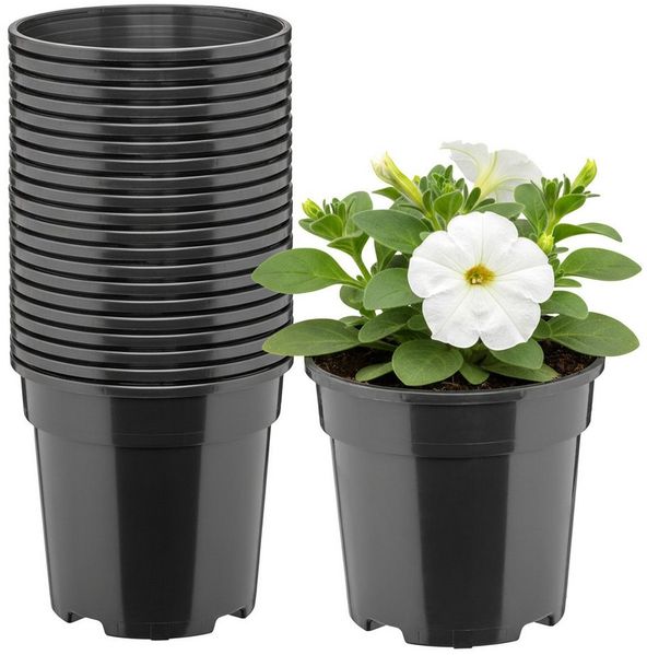 Garronda Blumentopf rund hoch Kunststoff mit Drainagelöchern Pflanztopf für GD-0203 (20 St, 20er Set)