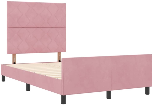vidaXL Bettgestell mit Kopfteil Rosa 120 x 200 cm Samt 3345004 Bild 4