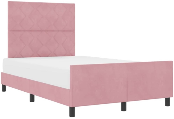 vidaXL Bettgestell mit Kopfteil Rosa 120 x 200 cm Samt 3345004 Bild 2