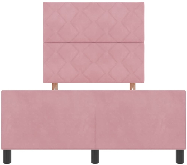 vidaXL Bettgestell mit Kopfteil Rosa 120 x 200 cm Samt 3345004 Bild 6