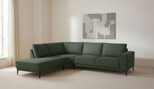 OTTO home Ecksofa Casina, mit abgerundeter Ottomane, in einem weichen Chenille-Stoff