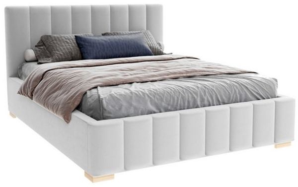 FDM Polsterbett Stauraumbett Bettgestell 90x200, 120x200, 140x200, 160x200, 180x200cm (MADE IN EU - mit hochwertigem Velours Bezug, Bettrahmen, Bett, Optional mit Matratze bestellbar, mit großen gepolsterten Kopfteil, mit Bettkasten zum aufklappen), Me... Bild 4