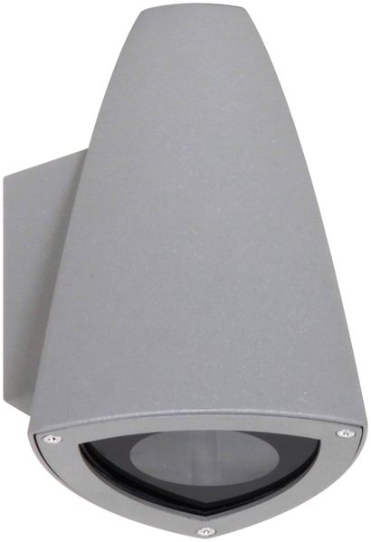 LED Downlight für Innen-/Außenbereich, Außenwandleuchte Aluminium Grau, H: 18cm