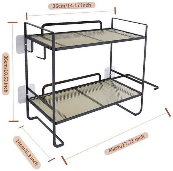 GarveeMore Badregal Neu Über der Toilette Lagerung Regal, 2-Tier Bad Lagerung Organizer, Mit Papierhalter und 2 Haken platzsparendes Metallregal zur Aufbewahru