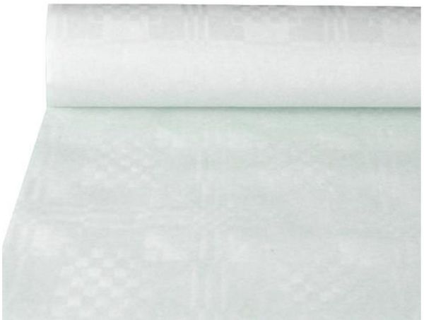 Papiertischtuch mit Damastprägung 10 m x 1,2 m weiss