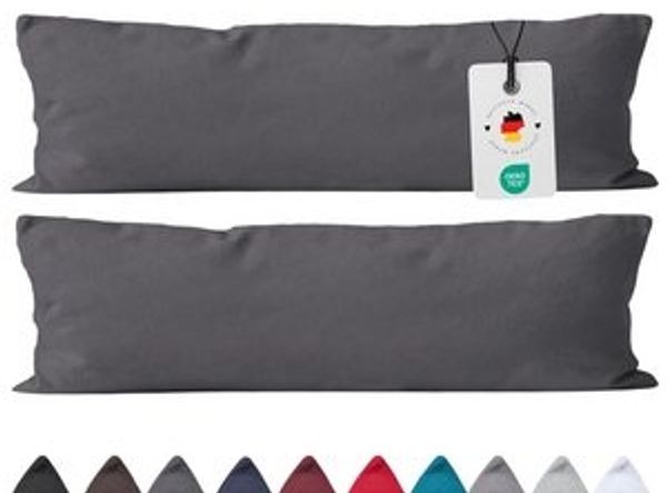 Carpe Sonno Seitenschläferkissenbezug 40x145 Baumwolle Seitenschläfer Kissenbezug Kissenhülle Bezug, (2 Stück), Seitenschläferkissenbezug 145 x 40 cm Stillkissenbezug Anthrazit Bild 6