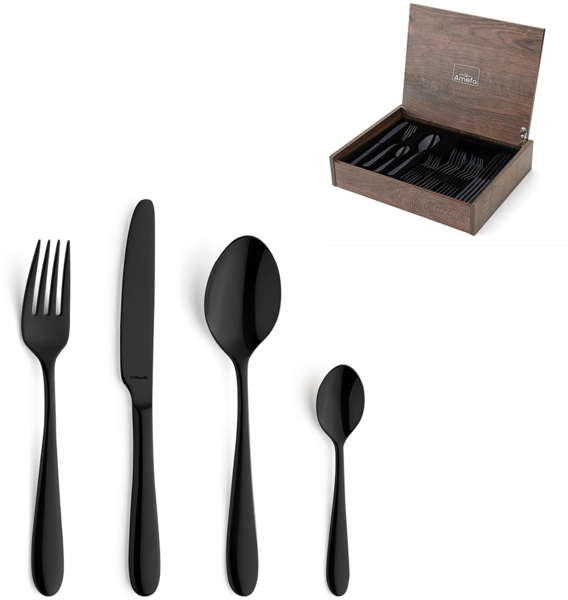 Amefa OXFORD Besteckset 24-teilig PVD schwarz hochglanzpoliert
