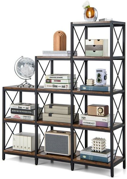 COSTWAY Bücherregal, mit 5 Ebenen, bis 20kg pro Regal, 115 x 30 x 130 cm