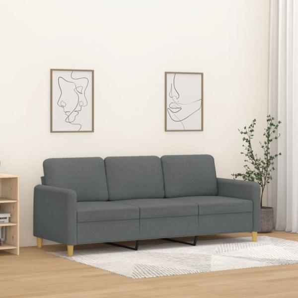 vidaXL 3-Sitzer-Sofa Dunkelgrau 180 cm Stoff