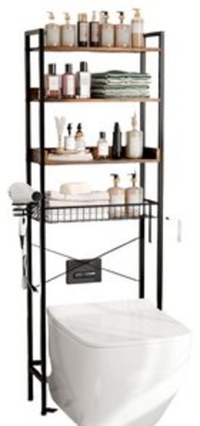 VINGLI Badregal Toilettenregal, Verstellbar Waschmaschinenregal, WC Regal Bild 6