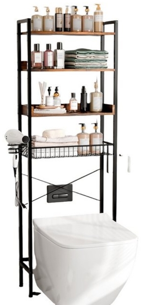 VINGLI Badregal Toilettenregal, Verstellbar Waschmaschinenregal, WC Regal Bild 4