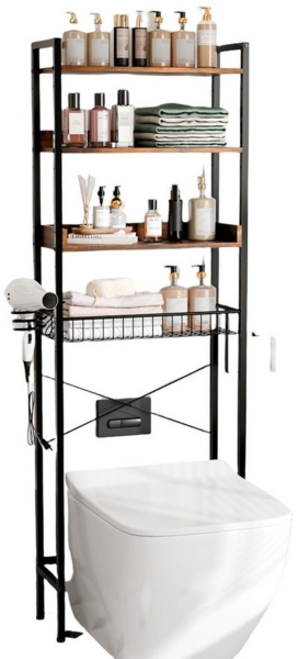 VINGLI Badregal Toilettenregal, Verstellbar Waschmaschinenregal, WC Regal Bild 1