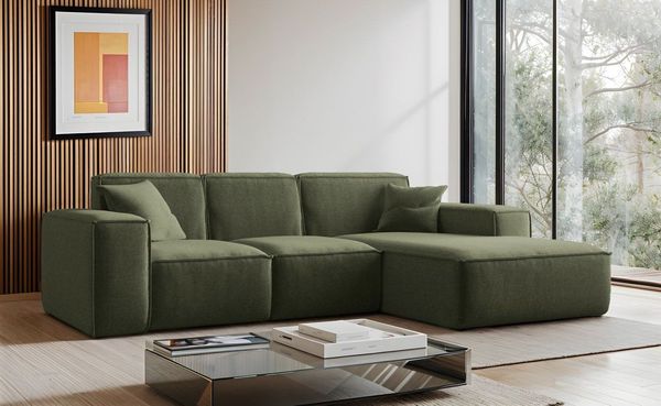 Kaiser Möbel Ecksofa Eckcouch SIENA L-Form, Stoff Poso/Salvador/Maloy/Artico/Velo, Einzelsofa, Bequem, originelles Design, praktisch, viele Farben