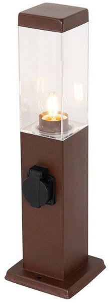 Qazqa Außen-Stehlampe Malios, ohne Leuchtmittel, Kaltweiß, QAZQA Außenpollerleuchte, e27, Rostbraun, Stahl, Design