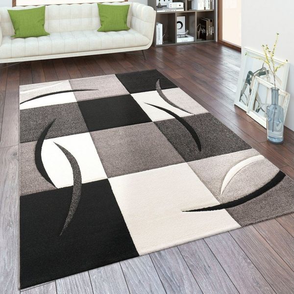 Paco Home Teppich Diamond 665, rechteckig, Höhe: 17 mm, Karo Muster, 3D-Design, auch als Läufer, Wohnzimmer, Schlafzimmer