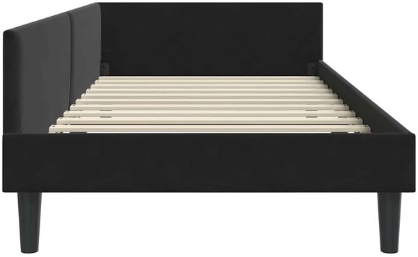 vidaXL Eckbettgestell mit Kopfteil Schwarz 90 cm x 190 cm Samt 42016149 Bild 6