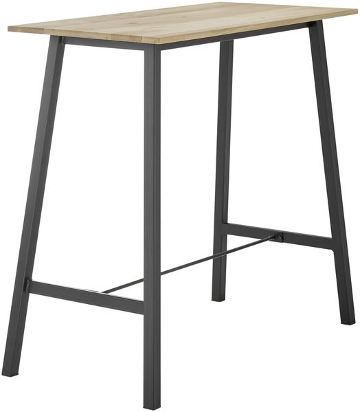 Bartisch >Kent< in Eiche, schwarz, Massivholz, Metall - 120x104x60cm (BxHxT)