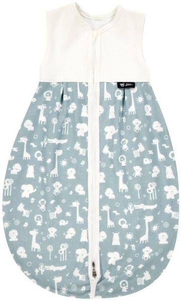 Alvi Mäxchen Sommer Schlafsack light Exklusiv, Zootiere Puderblau, 70