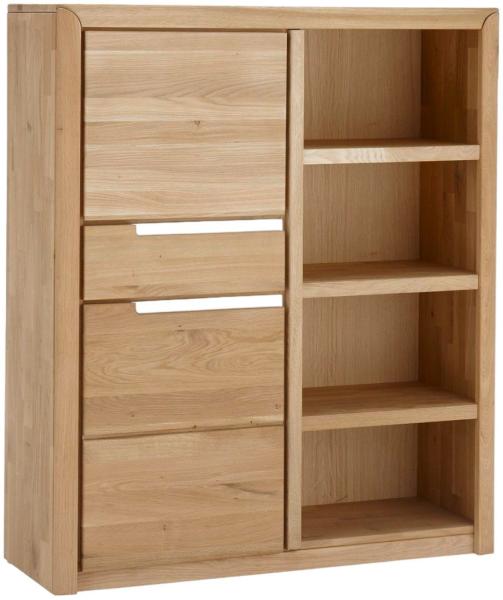 Regal Massivholz Ianka 114x134x41 Regalschrank Wildeiche Bianco geölt 20003