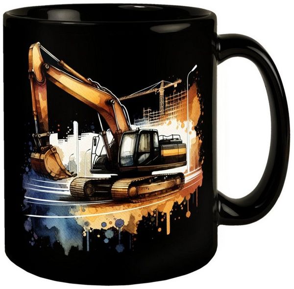 speecheese Tasse Bagger Tasse in Schwarz