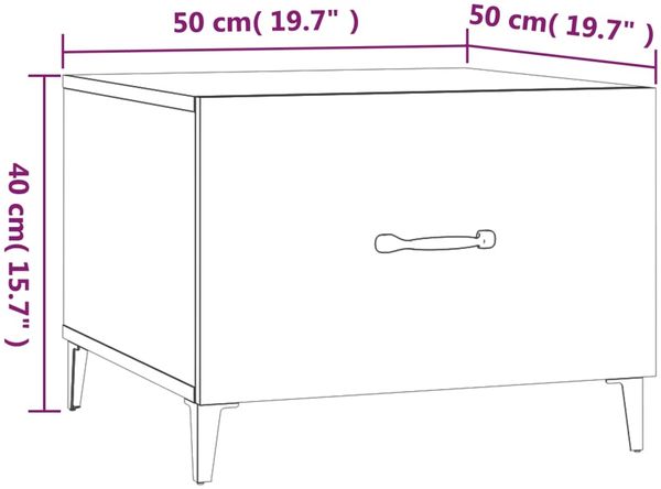 vidaXL Couchtisch mit Metallbeinen Weiß 50x50x40 cm 812726 Bild 9