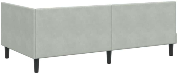 vidaXL Eckbettgestell mit Matratze Hellgrau 100 x 200 cm Samt 3393908 Bild 8